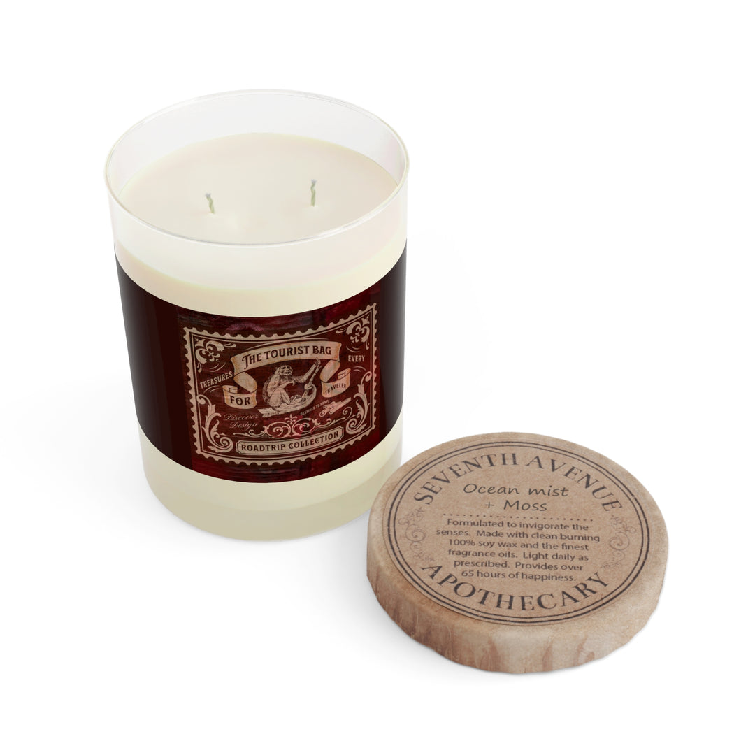 Roadtrip Tales – Crimson Edition, Scented Candle - Full Glass, 11oz (Ocean Mist & Moss)