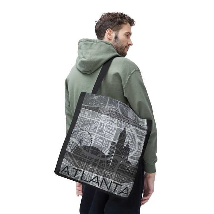 Atlanta Series, Blueprint Cityscape, Tote Bag