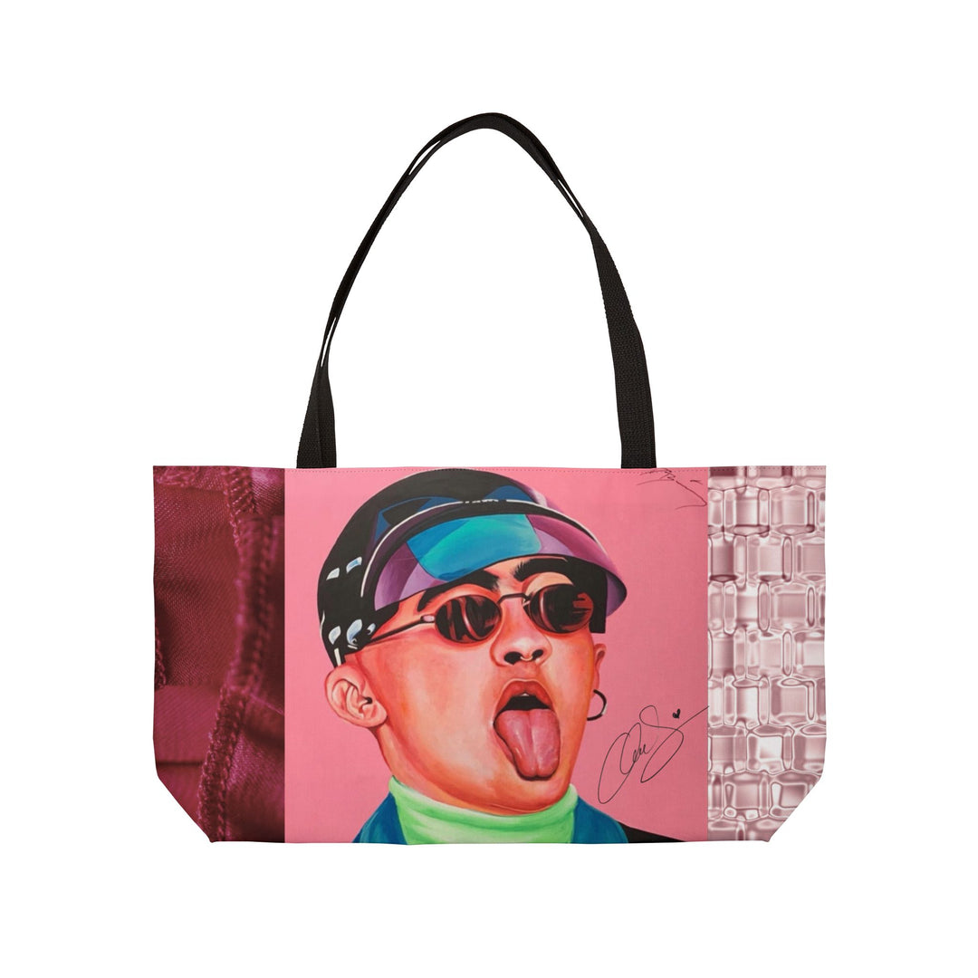 Signature Portrait - Pink Lace Diamond Weekender Bag (Inspired by BadBunny) product image from The Tourist Bag