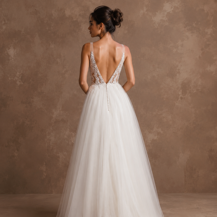 Pearl Union Crystal Skyline Beaded Bridal Gown