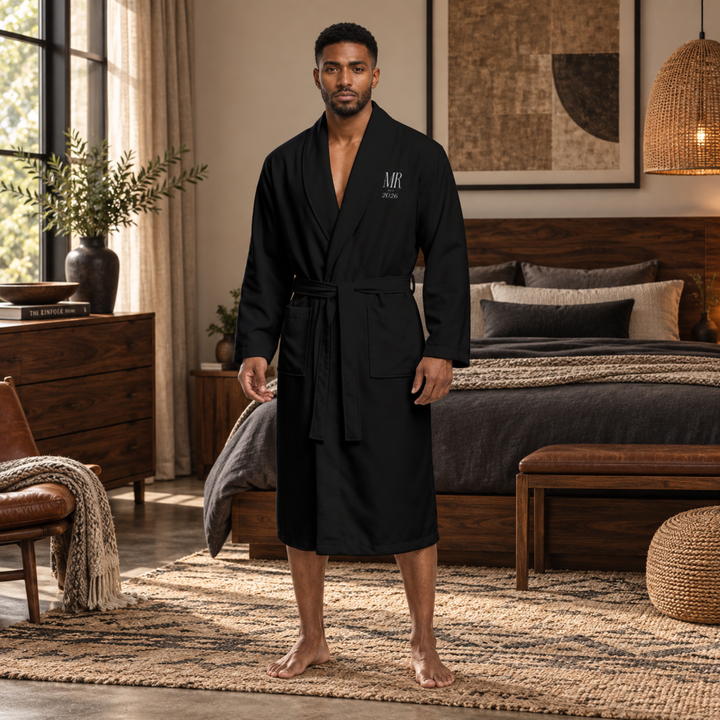 Midnight Union Mr. Est. 2026 Fleece-Lined Groom’s Robe