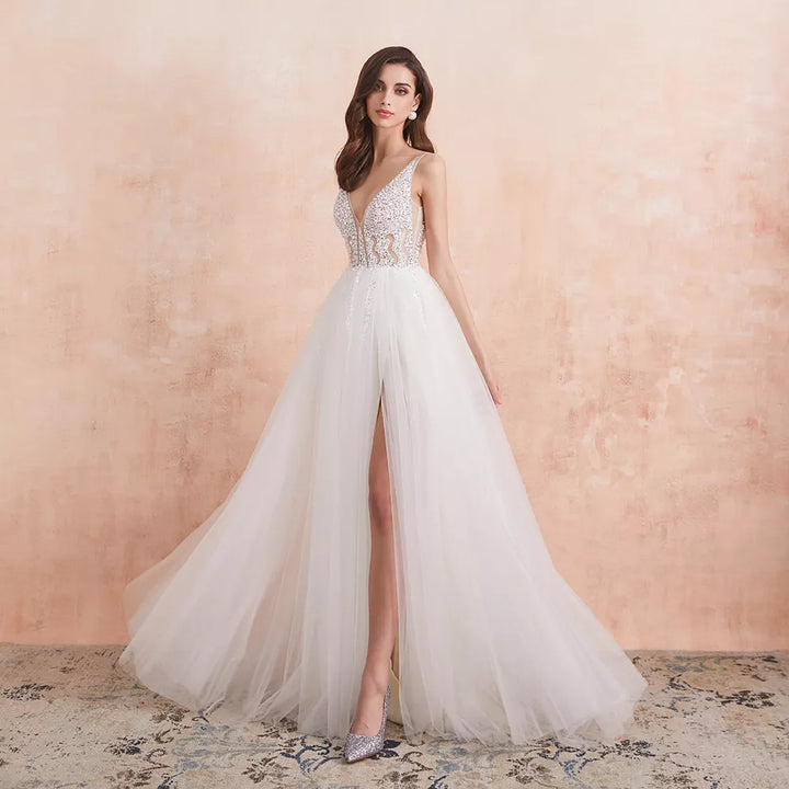 Pearl Union Crystal Skyline Beaded Bridal Gown