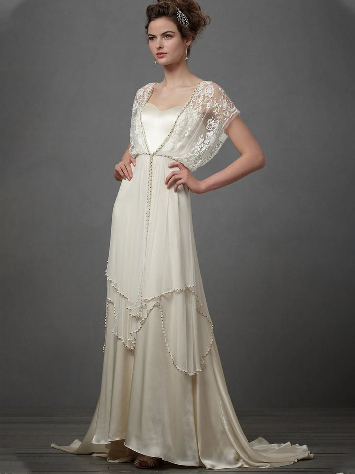 Pearl Union Willow Reverie Off-White Satin Garden Bridal Gown