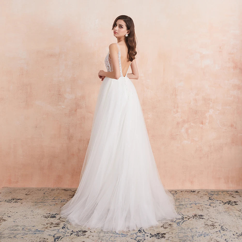 Pearl Union Crystal Skyline Beaded Bridal Gown