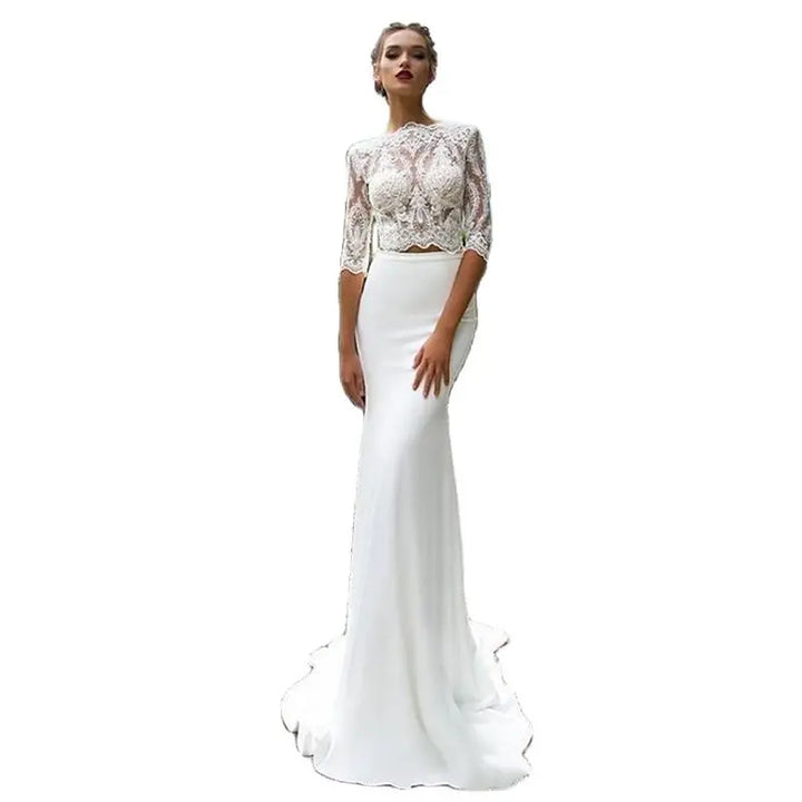 Pearl Union Verona Illusion Lace Mermaid Bridal Gown