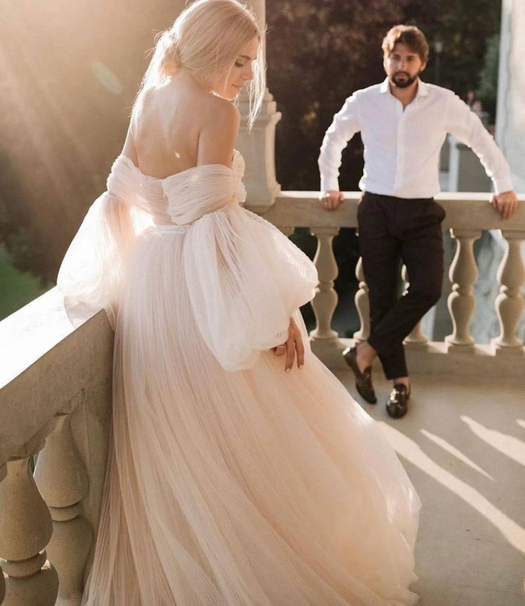Pearl Union Ivory Whisper Off-Shoulder Tulle Bridal Gown