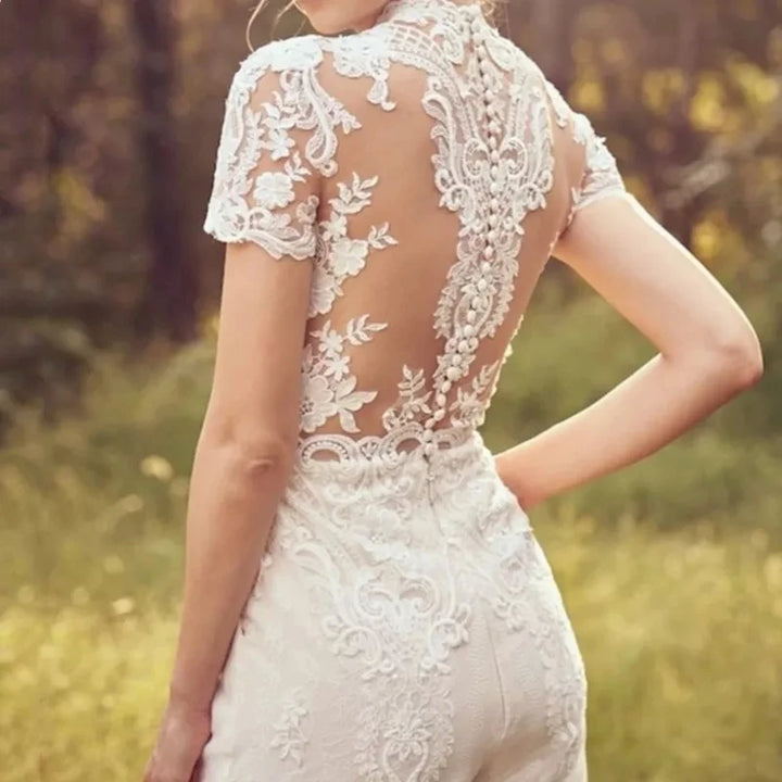 Pearl Union Ivory Whispering Meadow Lace Bridal Jumpsuit