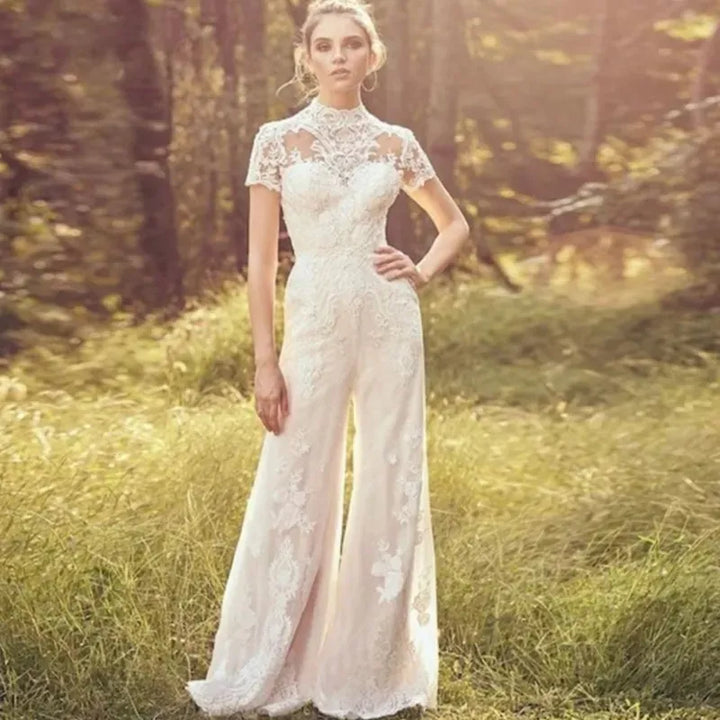 Pearl Union Ivory Whispering Meadow Lace Bridal Jumpsuit