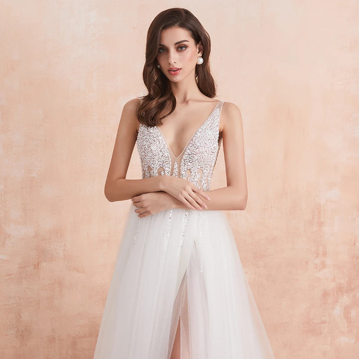 Pearl Union Crystal Skyline Beaded Bridal Gown