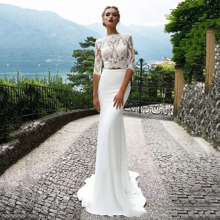 Pearl Union Verona Illusion Lace Mermaid Bridal Gown