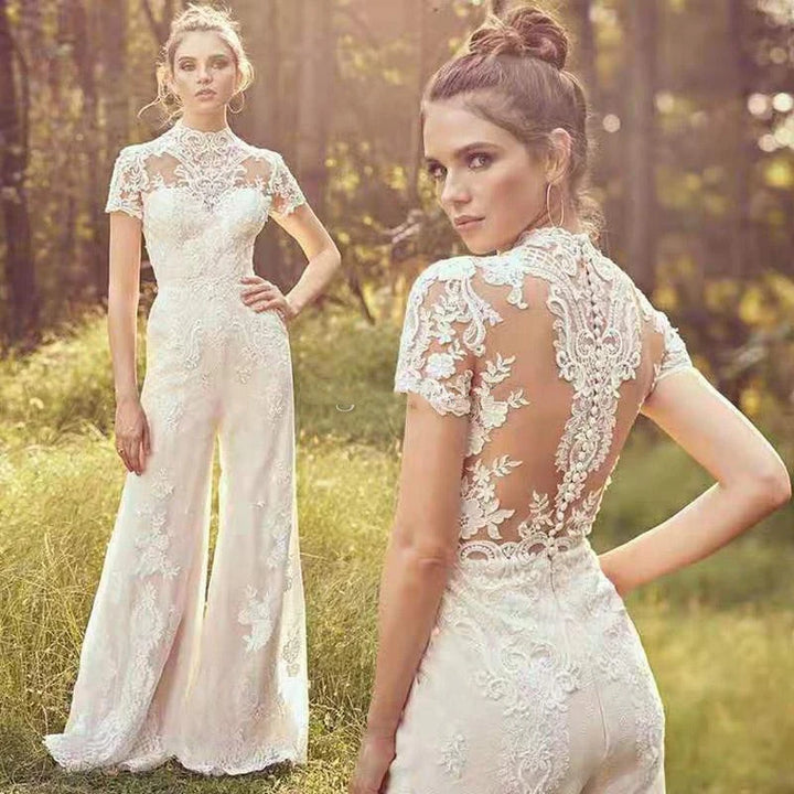 Pearl Union Ivory Whispering Meadow Lace Bridal Jumpsuit