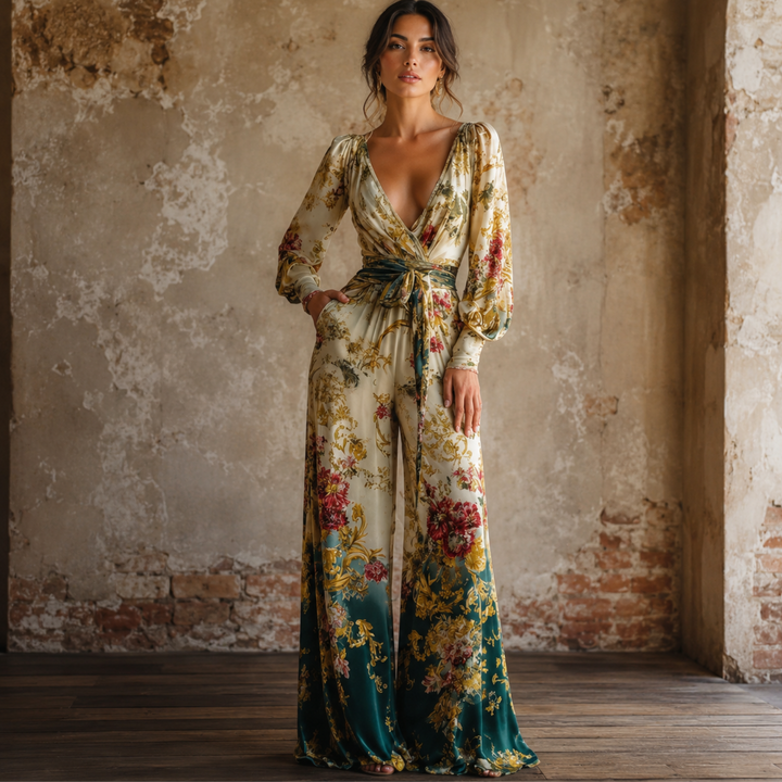 Vineyard Reverie Floral Honeymoon Jumpsuit
