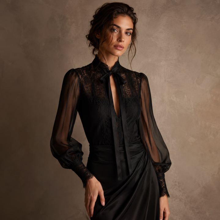 Midnight Union Lace Reverie Reception Blouse