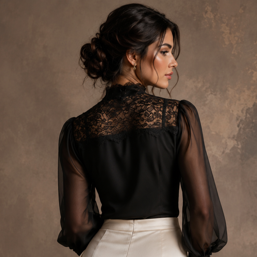 Midnight Union Lace Reverie Reception Blouse