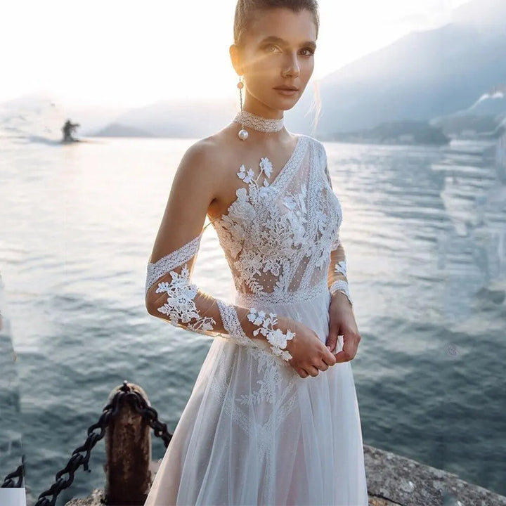 Pearl Union Amalfi Moonlight Lace Bridal Gown