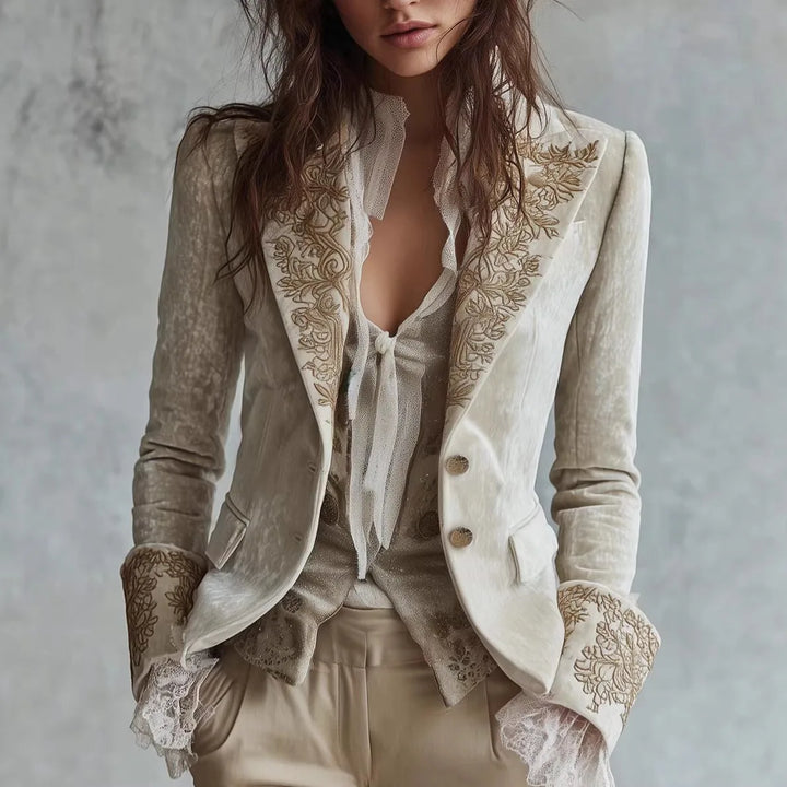 Chocolate Amour Heirloom Embroidered Blazer