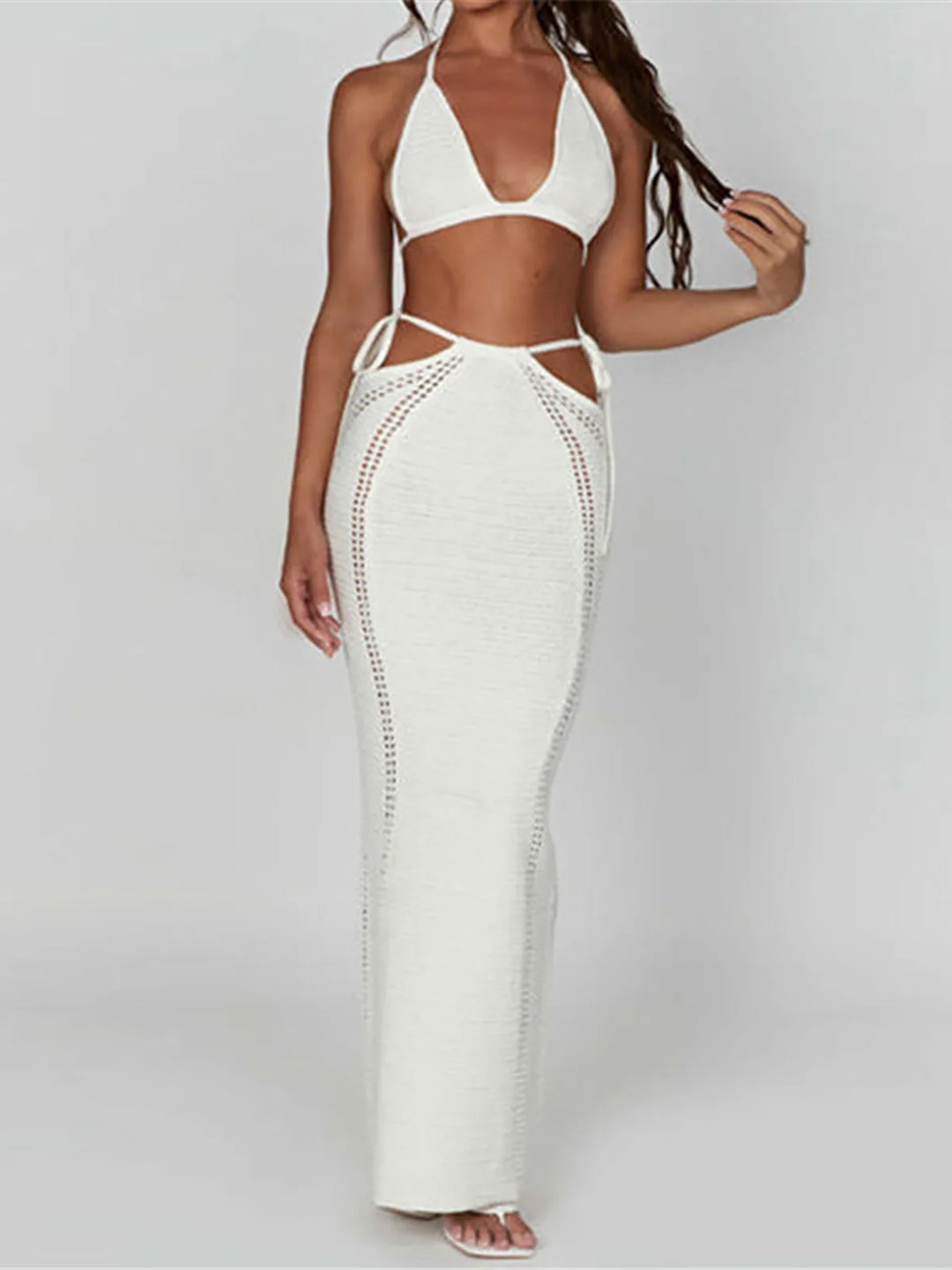 Pearl Union Crochet Resort Maxi 2 Piece Dress