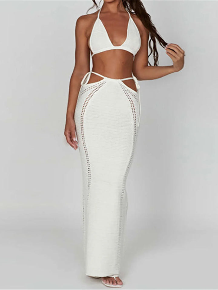 Pearl Union Crochet Resort Maxi 2 Piece Dress