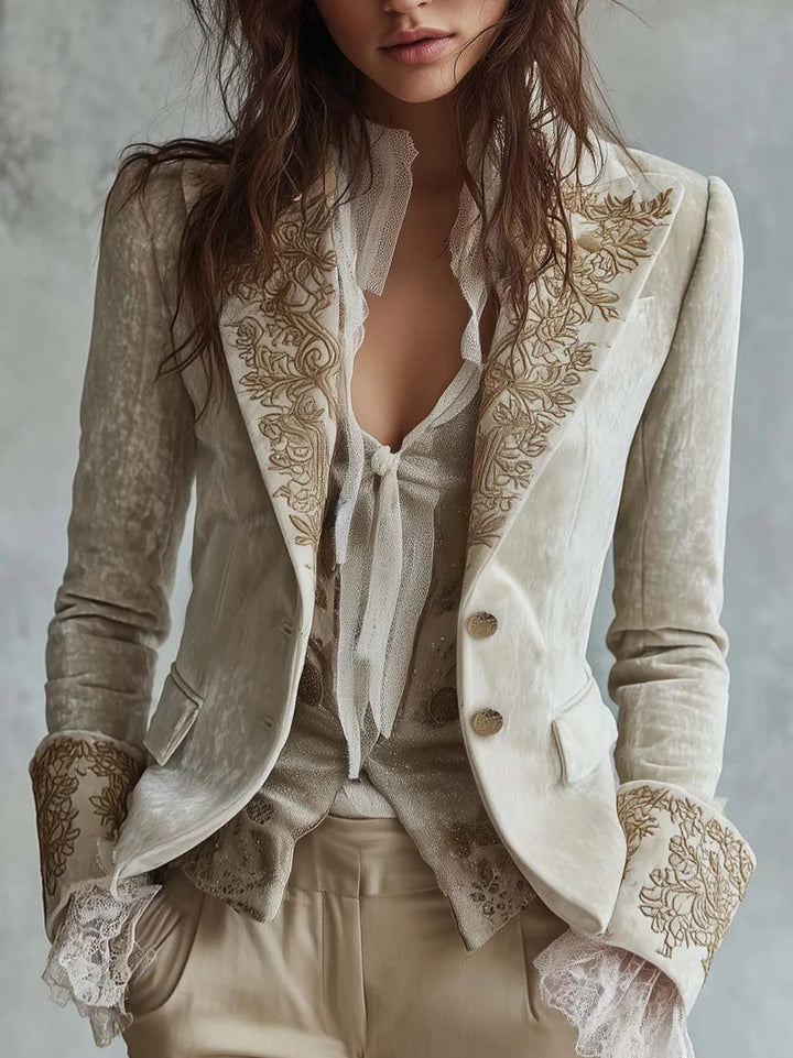 Chocolate Amour Heirloom Embroidered Blazer