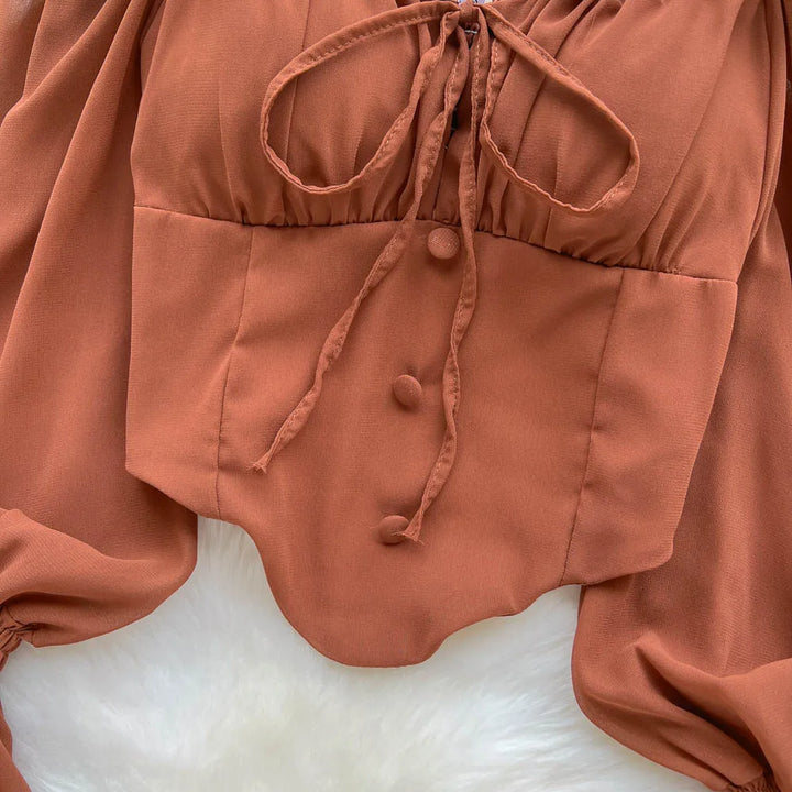 Chocolate Amour Juliet Chiffon Reception Blouse