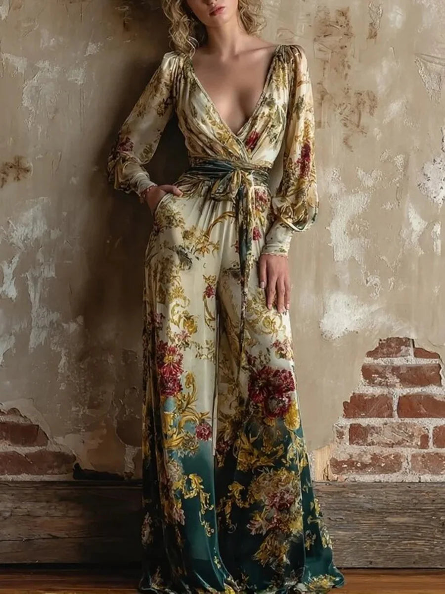 Vineyard Reverie Floral Honeymoon Jumpsuit