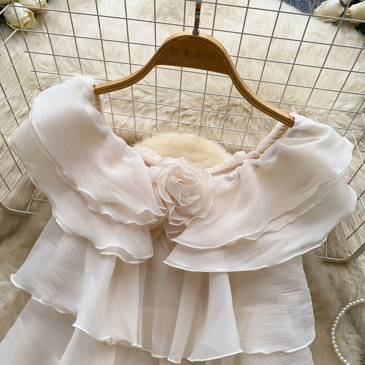 Pearl Blossom Ruffle Top