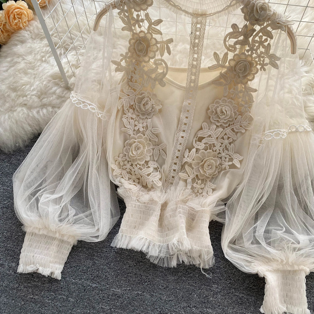 Ivory Garden Heirloom Lace Reception Blouse