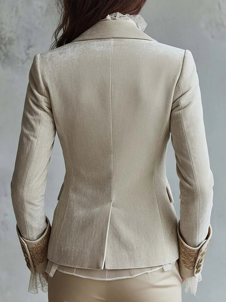 Chocolate Amour Heirloom Embroidered Blazer