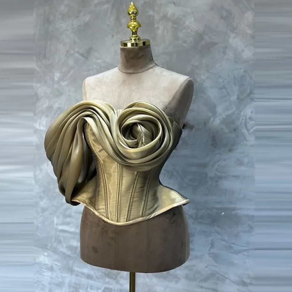 Olive Noir Sculpted Rose Reception Corset