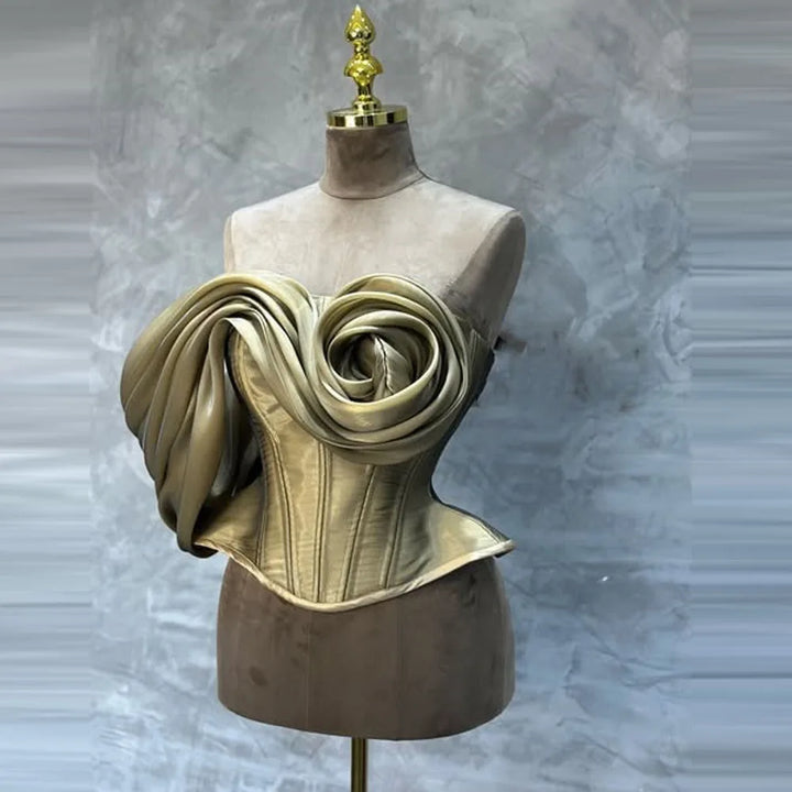 Olive Noir Sculpted Rose Reception Corset