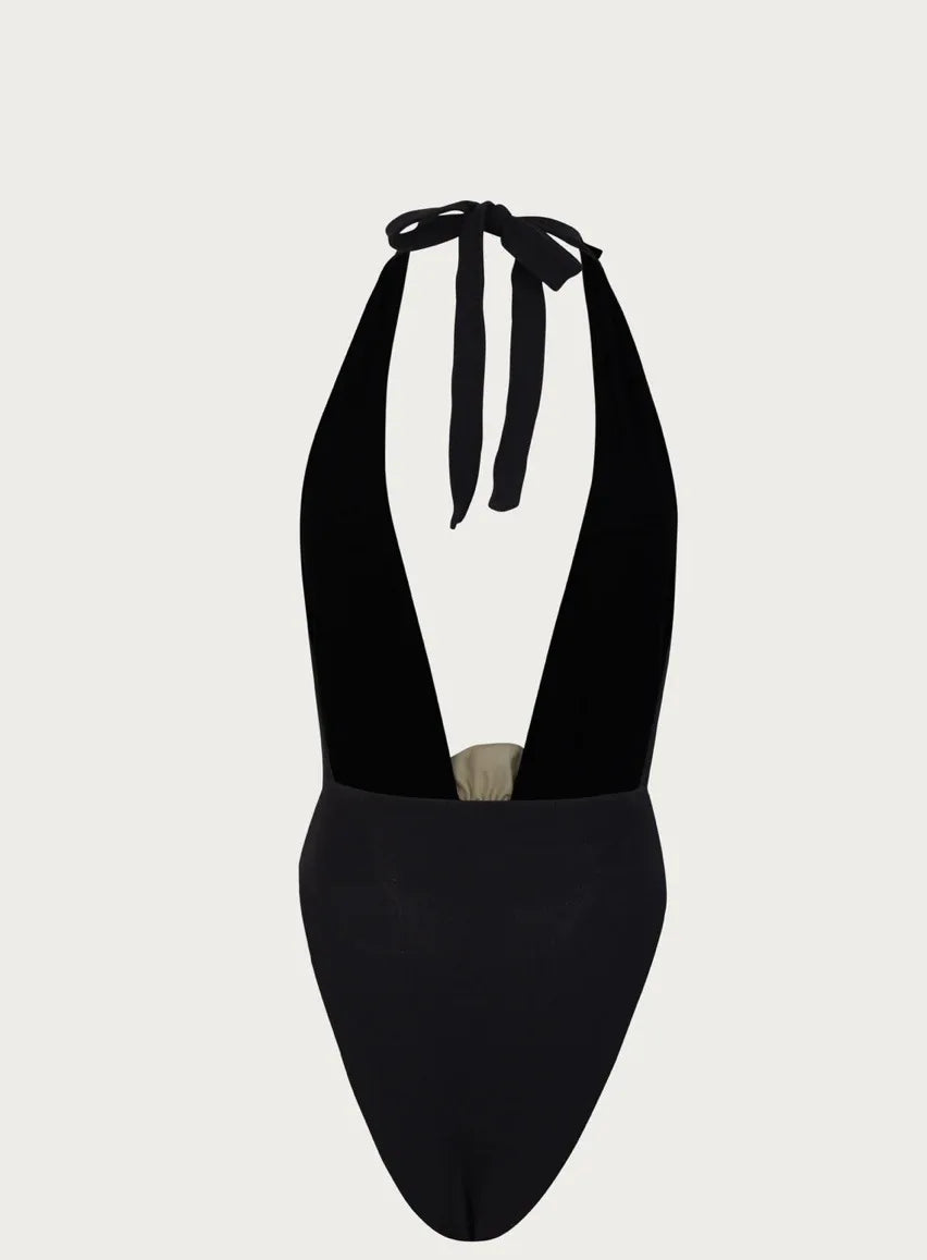 Midnight Union Coastal Rose Plunge One-Piece Swimsuit