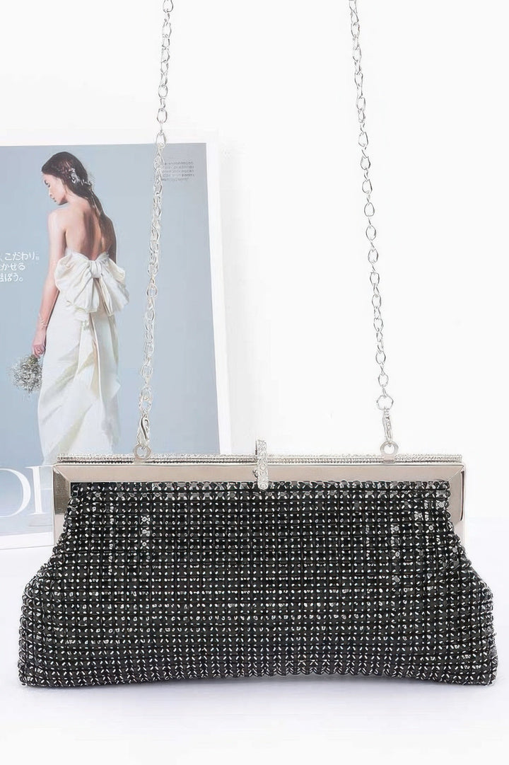 Midnight Noir Crystal Clutch – Black Tie Evening Bag