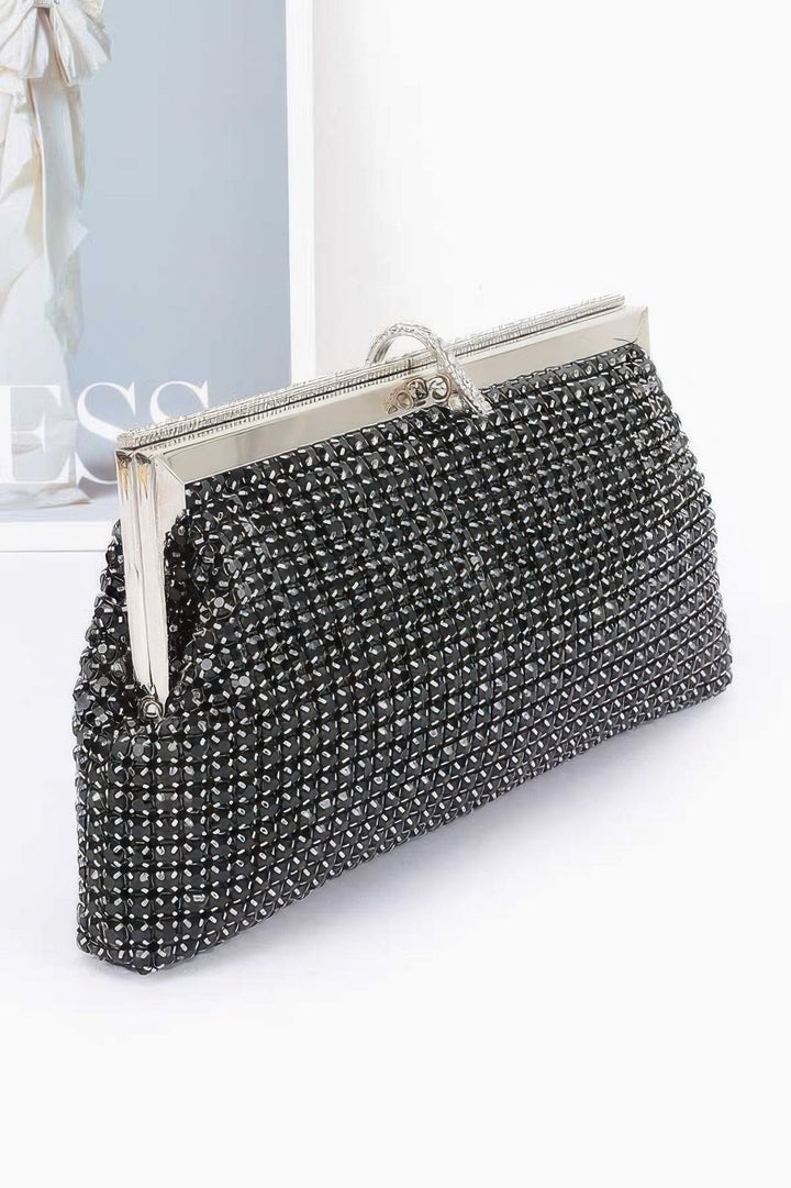 Midnight Noir Crystal Clutch – Black Tie Evening Bag