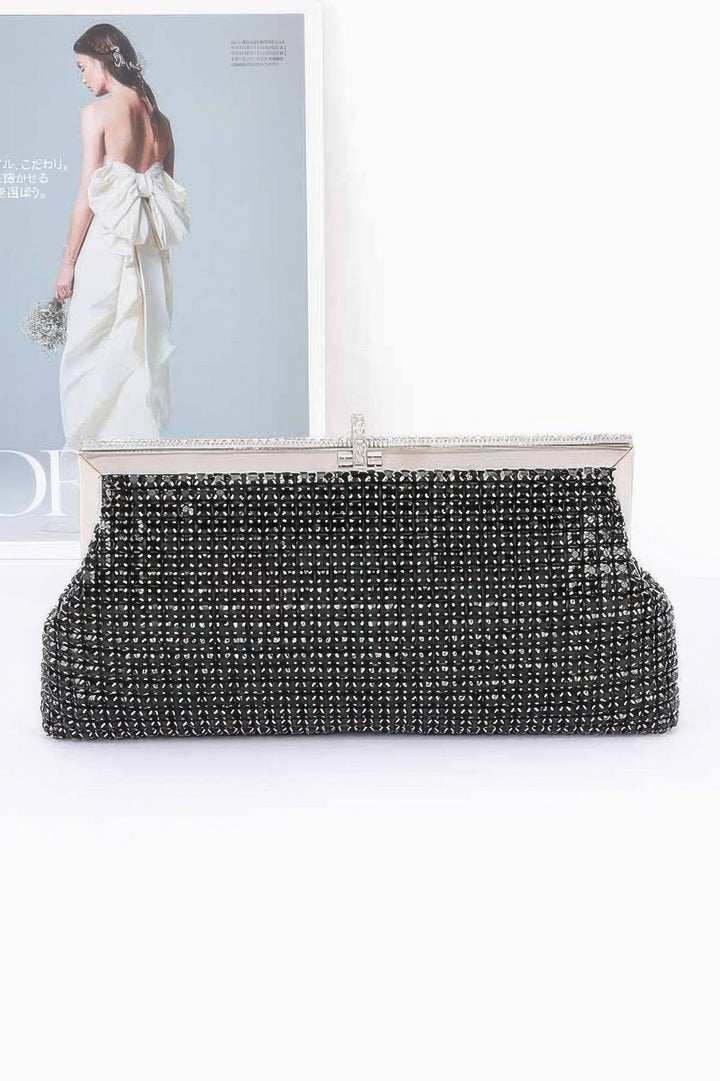 Midnight Noir Crystal Clutch – Black Tie Evening Bag