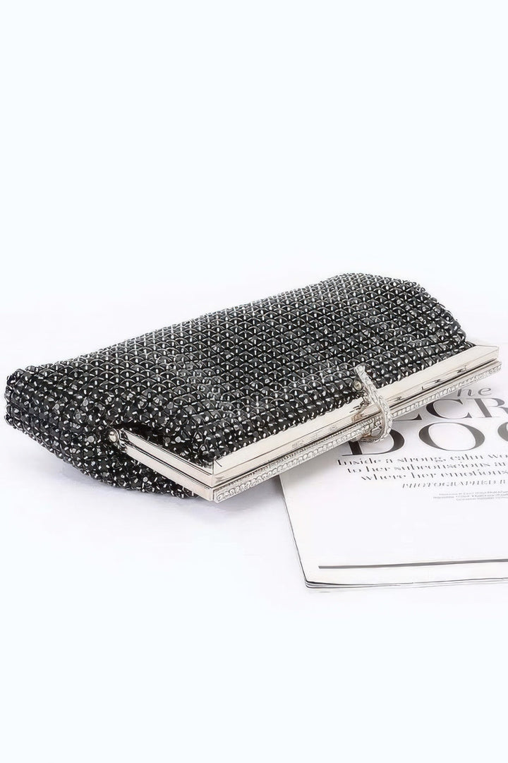 Midnight Noir Crystal Clutch – Black Tie Evening Bag