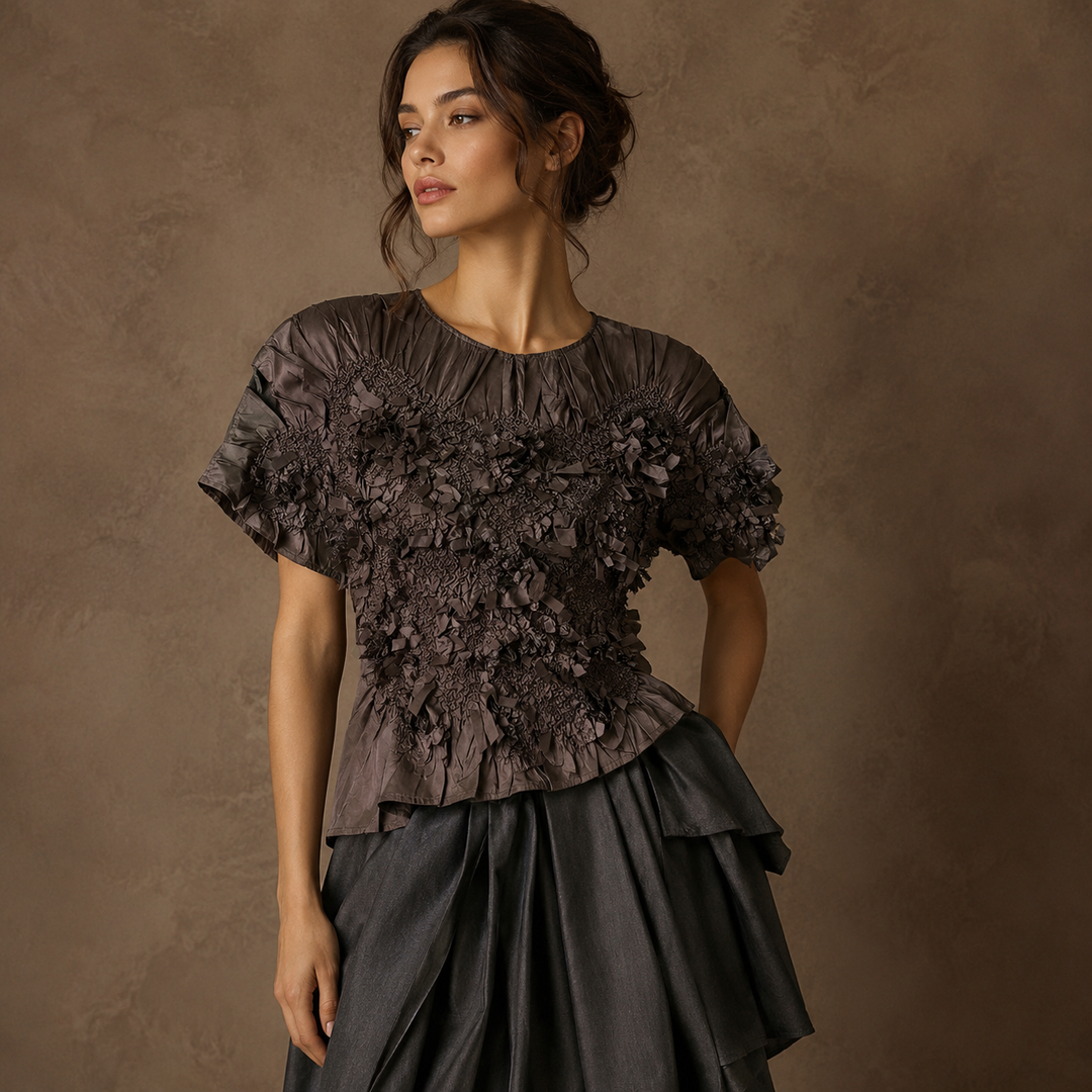 Midnight Bloom Couture Blouse